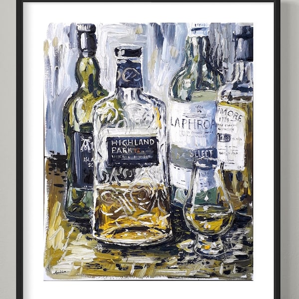 Whisky print whisky wall art whisky home decor whisky illustration whisky poster gift for whisky lover whisky drink print