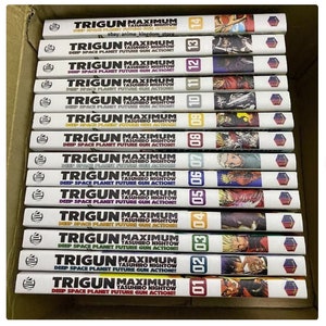 Trigun Maximaal mangavolume 1-14 complete set (EINDE) van Ysuhiro Nightow ENGELSE versie Snelle verzending