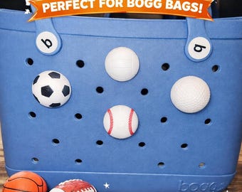 Sports Charms for Bogg Bag, Soccer, Baseball, Football, Golf, Volleyball