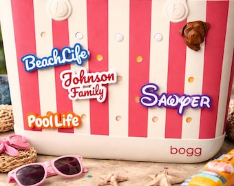 Customized Bogg Bag Name Charms, Choose Text and Color