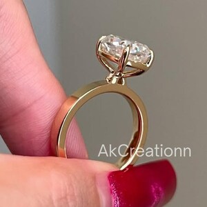 2.50 CT Cushion Cut Moissanite Engagement Ring Minimalist Elongated Cushion Cut Solitaire Wedding Ring Anniversary Promise Ring Gift For Her