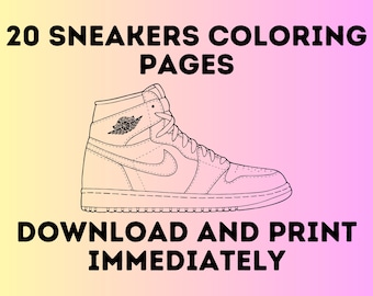 SNEAKER COLORING Pages - 20 PRINTABLE Coloring Sheets