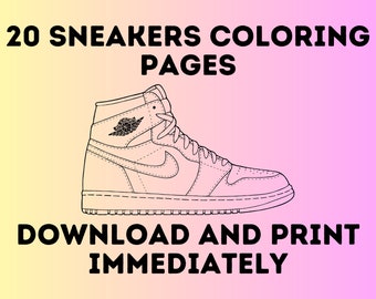 SNEAKER COLORING Pages - 20 PRINTABLE Coloring Sheets