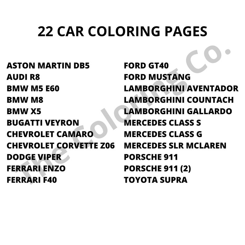 22 Most Popular LUXURY CARS COLORING Pages to Print and Color Instantly ...