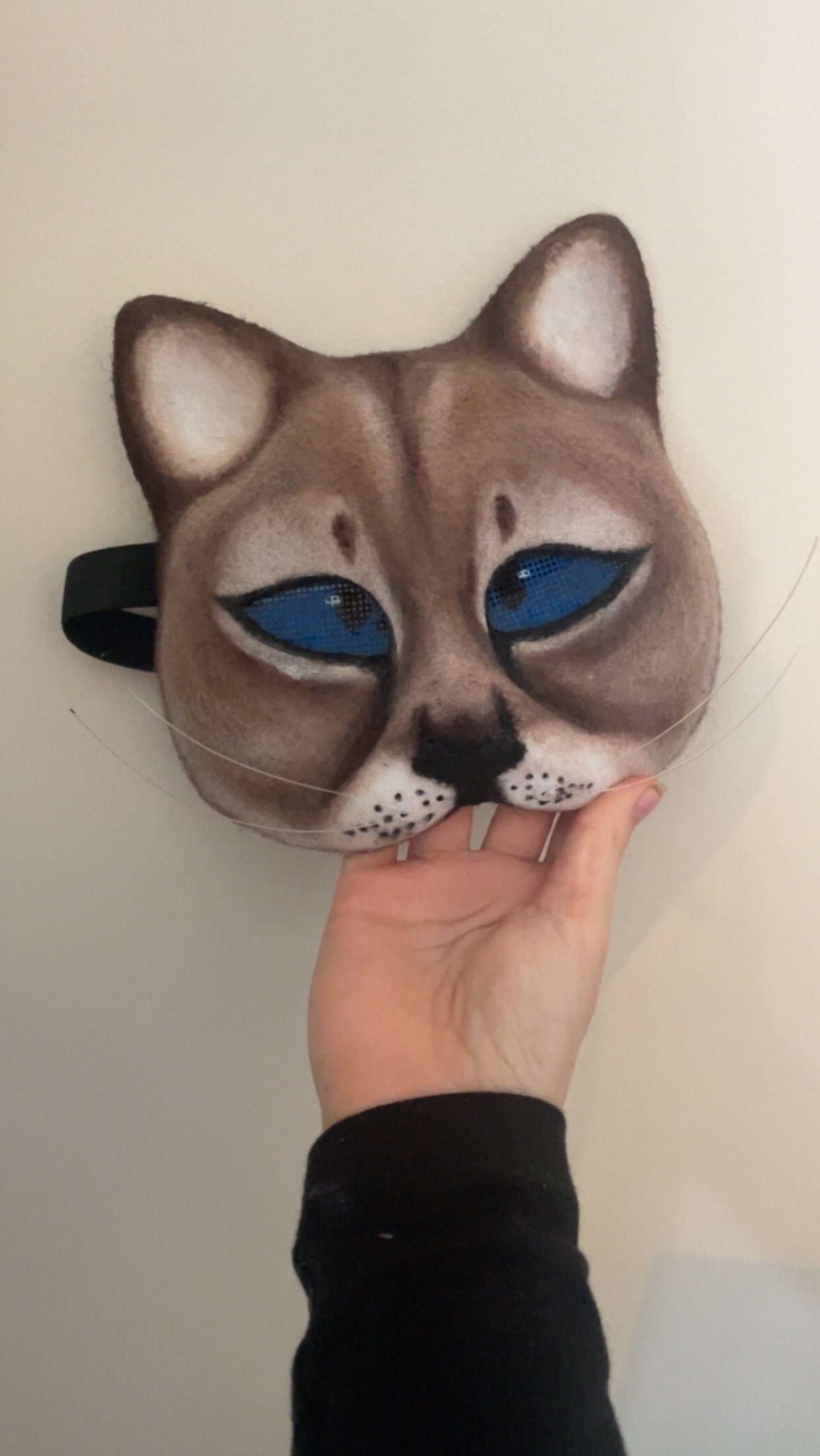 Hand Painted Felted Therian Cat Mask -  Denmark