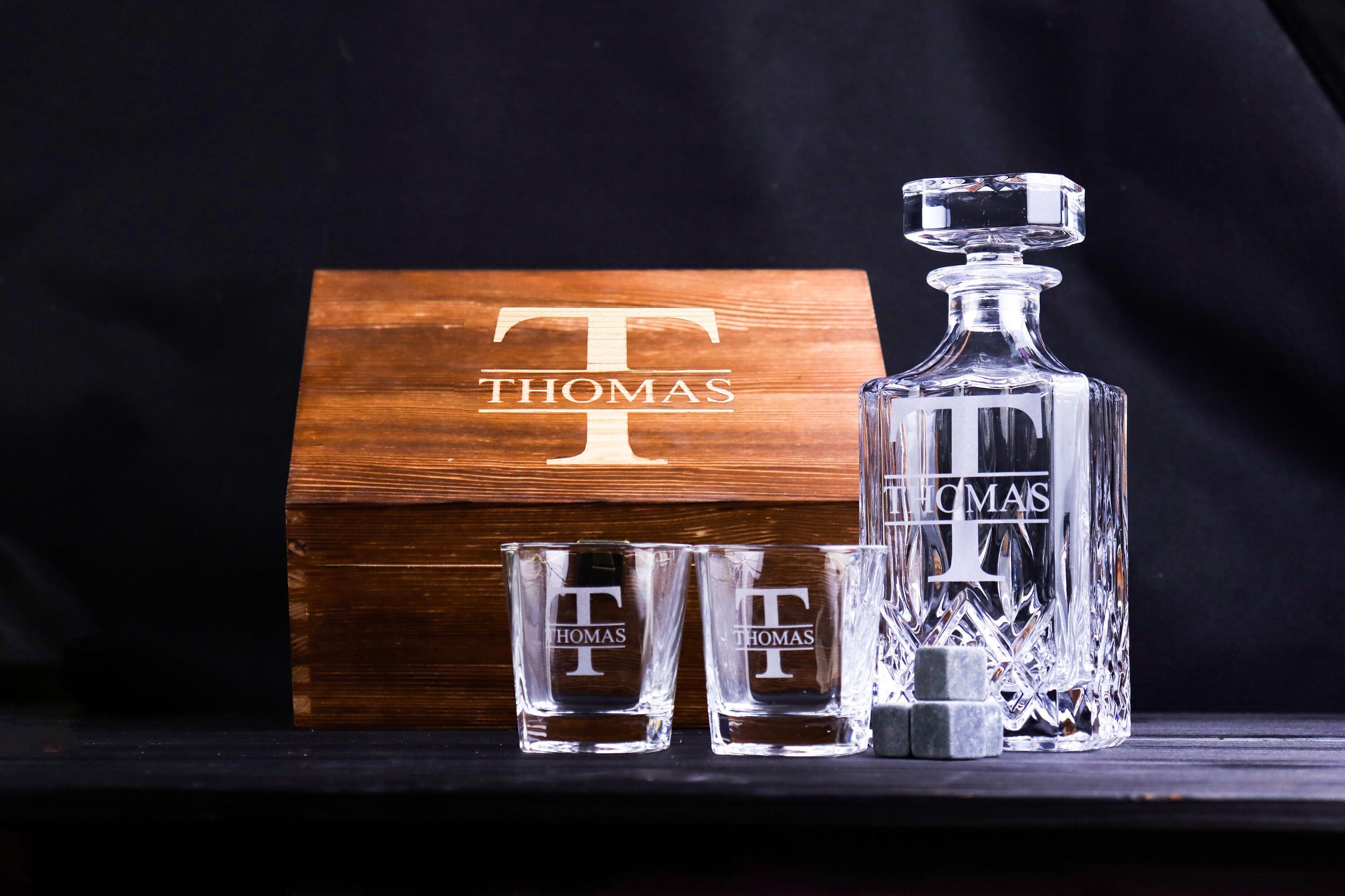 Whiskey Glasses Personalized Whiskey Box Whiskey Gift Chilling Stones Custom Whiskey Stones ...