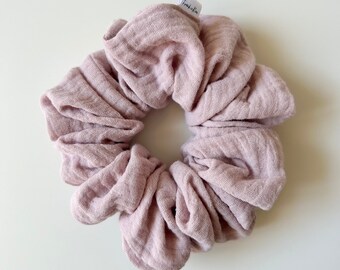 Textured Cotton Scrunchie Dusty Pink, Hair Tie Accessory