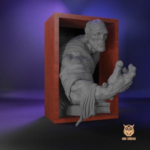 Frankenstein Wall Decor STL | Book Nook | Bookshelf Decor - 3D Print STL File - Download STL