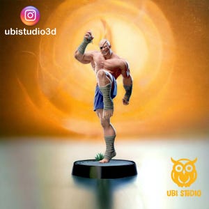 Sagat from Street Fighter  20 Cm | Gift For Gamer | Handmade Gift | Hand Painted