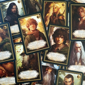 Herr der Ringe Sammelkarten bearbeitbares Design | ai & png datei 9 gb | 55 Stück Design + Spezielle Card Box STL-Datei