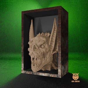 Bat Beast - Mythology Fantastic Beast - Wall Decor STL - Book Nook - Bookshelf Decor - Book Holder - 3D Print STL File - Download STL