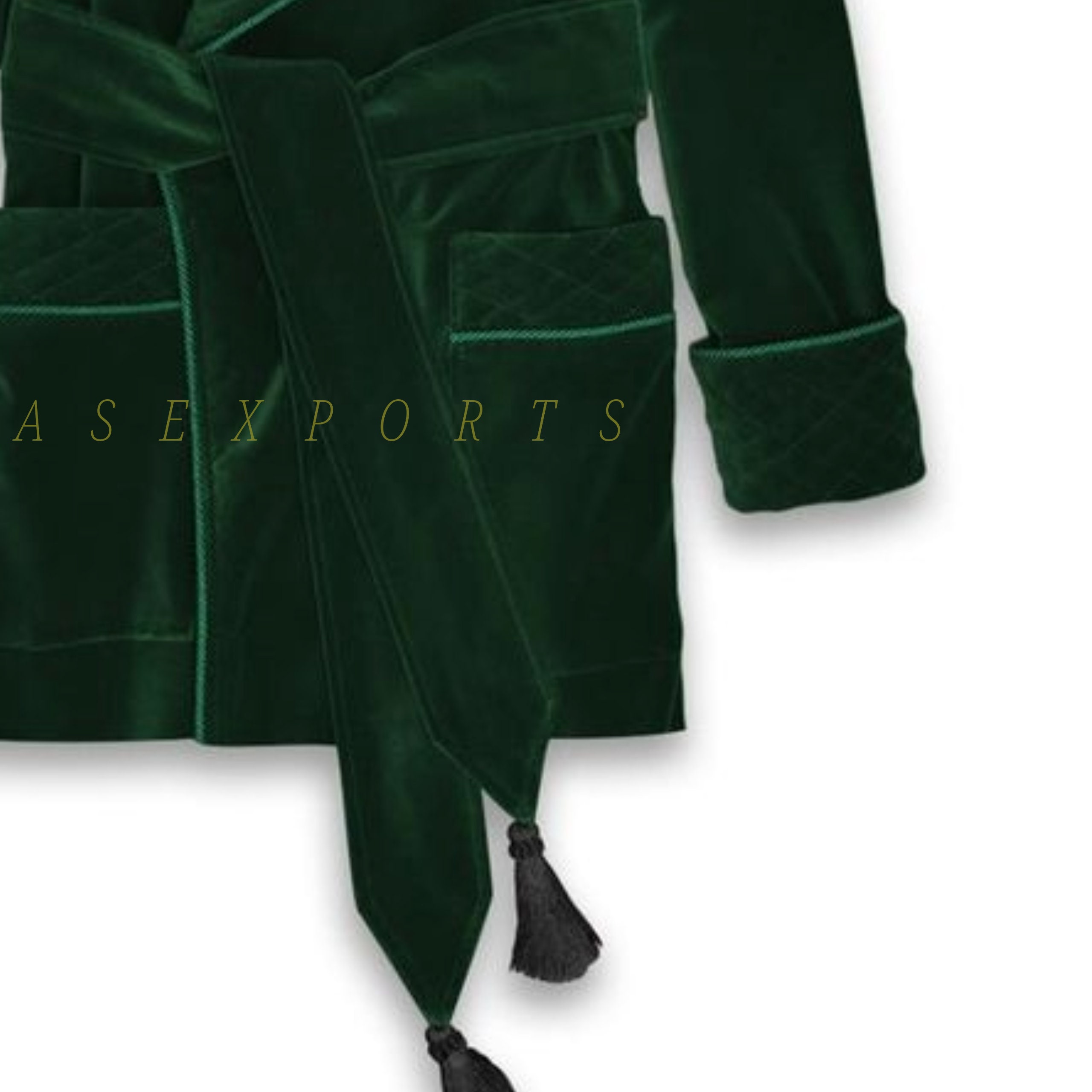 Men's Vintage Robes Green Smoking Jacket Quilted Lapel Etsy