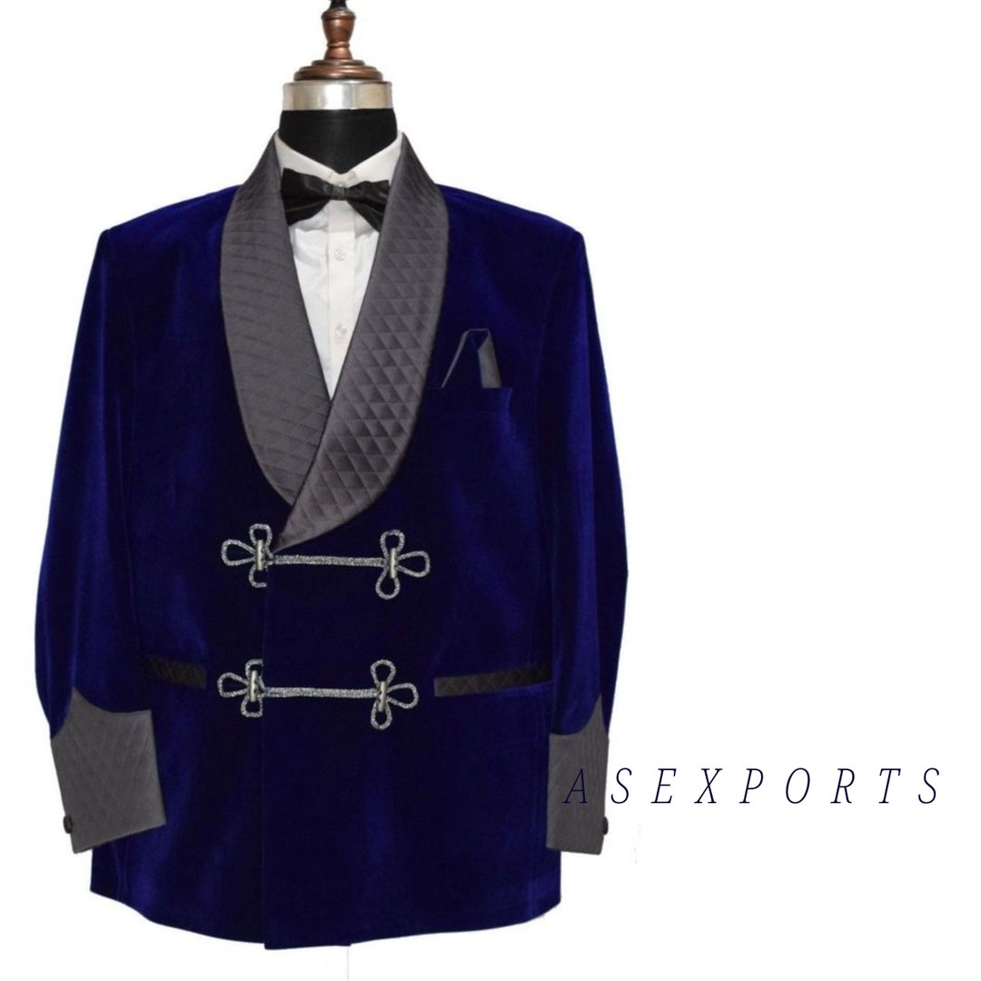 Men Royal Blue Smoking Jacket for Men New Arrival Elegant Etsy