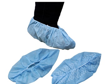 Disposable BLUE Spun Bound Fabric Over Shoes Covers (Choose Quantity)