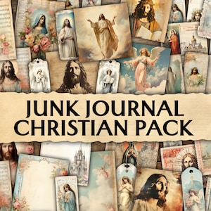 Junk Journal Printable Christian Pack, Scrapbook Christianity Bedarf, religiöses Journaling, Ephemera Vintage Christian, Biblisch, Katholisch
