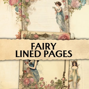 Junk Journal Fairy Magic Lined Pages, Printable Shabby Pages ...