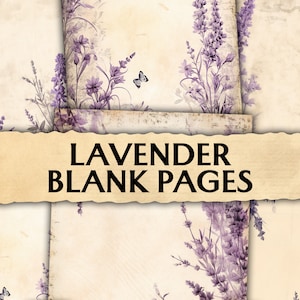 Junk Journal Lavender Blank Pages, Pages minables imprimables, Pages de journalisation, Junk Journal Paper, Scrapbook Paper, Papeterie Kit, Ephemera