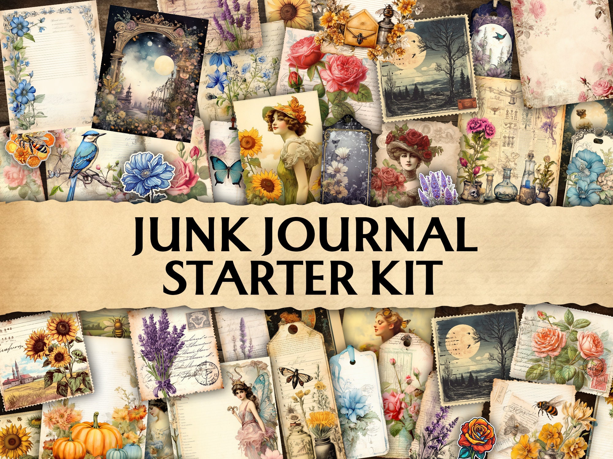 Junk Journal Kit for Beginner, Starter Kit, includes Tiny 3 Mini Jour –  The Scrapologist™