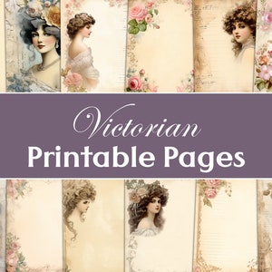 Victorian Printable Pages, Junk Journal Pages, Junk Journal Kit, Scrapbook Victorian Pages, Shabby, Roses, Garden, Fashion, Victorian Ladies