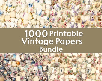 Junk Journal Pages Bundle, Junk Journal Kit, Printable Shabby Pages, Collage Sheet, Scrapbook Paper, Ephemera Paper, Antique Digital Paper