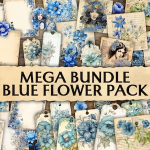 junkjournal【vintage Blue】 Junk Journal Kit Vintage Blue: Vintage Ephemera for Junk