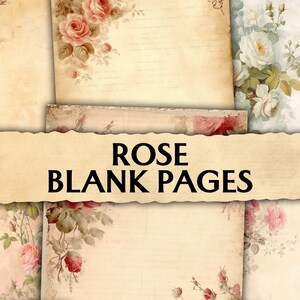 Pages blanches pour le journal indésirable, pages minables imprimables, pages de journalisme, papier pour journal indésirable, papier de scrapbooking, kit de papeterie, pages roses