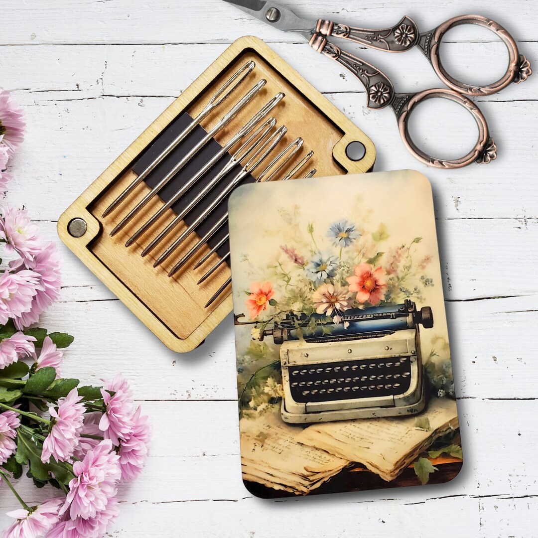 Vintage Typewriter Needle Minder Storage Case Cross Stitch Needle Holder Embroidery Needle