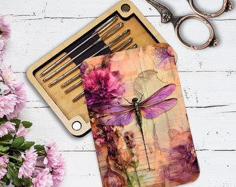 Purple Dragonfly Needle Minder Magnetic Holder Cross Stitch Gift for Her