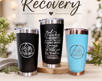 AA 24 Hour Laser Engraved 20oz. Tumbler: Choice of Prayers