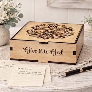 Personalized Floral Cross Prayer Box (God Box) - Large