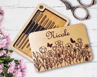 Wildflowers Needle Minder: Personalized Wooden Sewing Organizer