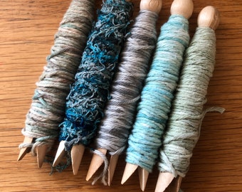 Hand dyed linen yarn for weaving