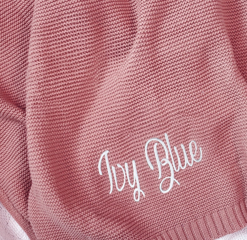 Personalized Knit Baby Blanket With Name Embroidered Name Blanket for