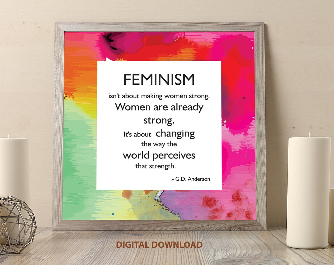 Feminism Printable Wall Art Watercolor Background Self-love Empowerment ...