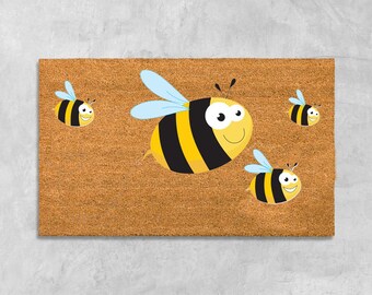 Bee Design Doormat |  Welcome Mat | New Home Gift | Housewarming Gift | Wedding Gift | Custom Doormat