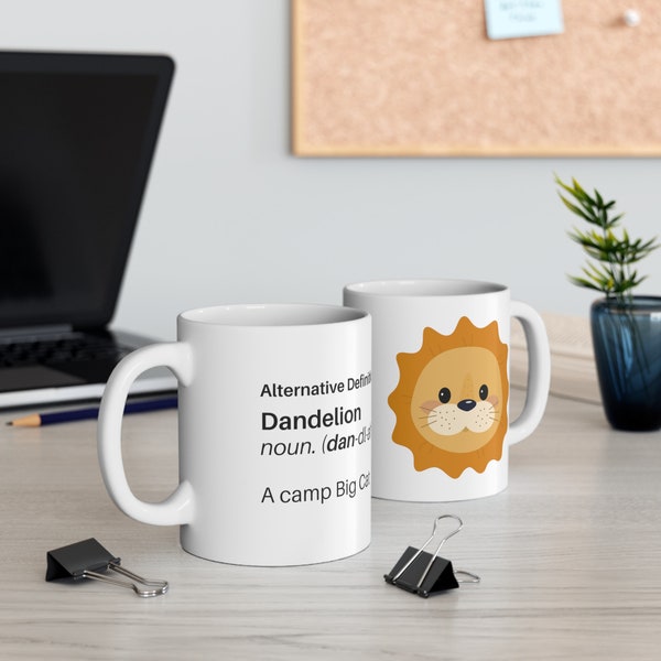 Funny Alternative Dandelion (Dandy Lion) Definition Mug, fun Tea or Coffee Mug