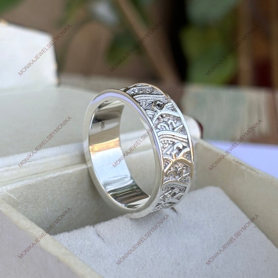 92.5% Sterling Silver Ring, Designer Band, Handmade Ring