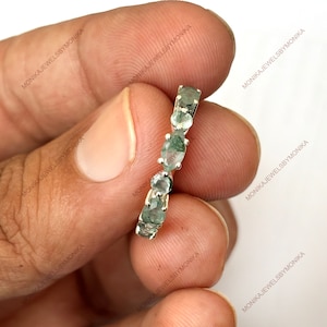 Vintage Moss Agate Wedding Band Silver Moss Agate Wedding Ring Nature Inspired Branch Enhancer Ring Matching Ring For Women