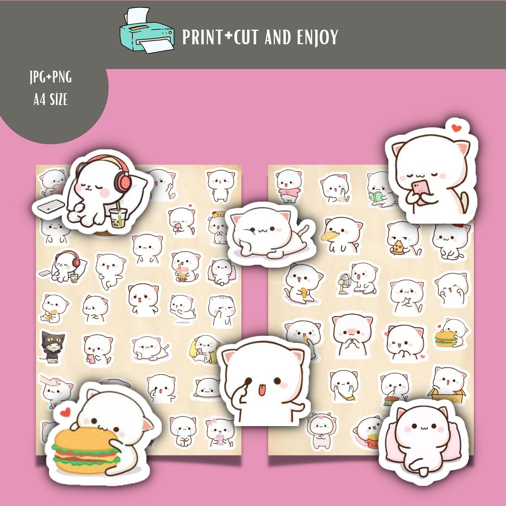 Kawaii Keyboard Stickers Png Kawaii Kitty Png Cat Png Etsy UK