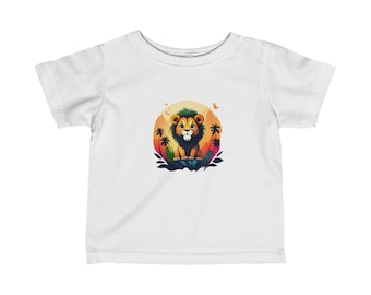 Baby jersey T-shirt met korte mouwen leeuwen, kinder-T-shirt, cadeau voor kleine kinderen