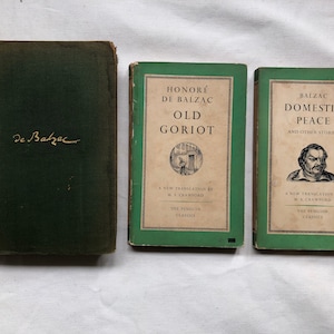 Balzac, At The Sign of The Cat and Racket, Domestic Peace and Old Goriot Vintage Green Books,
