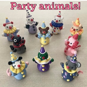 Clown Party Animal figurine handmade desk buddy