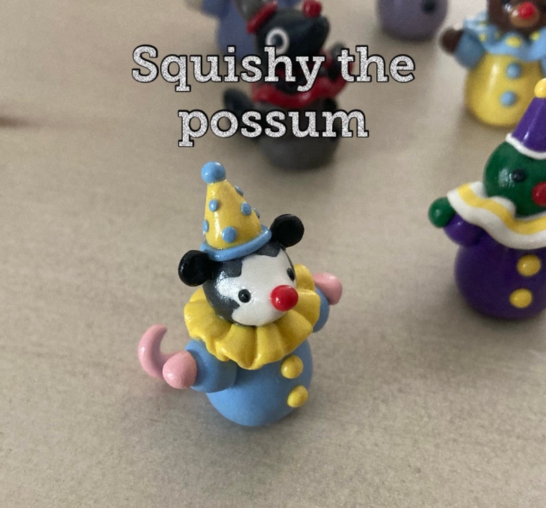 Clown Party Animal figurine handmade desk buddy image 4