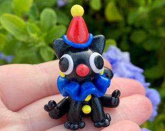 Clown Cat handmade Figurine
