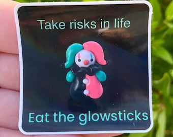 Glowstick clown sticker