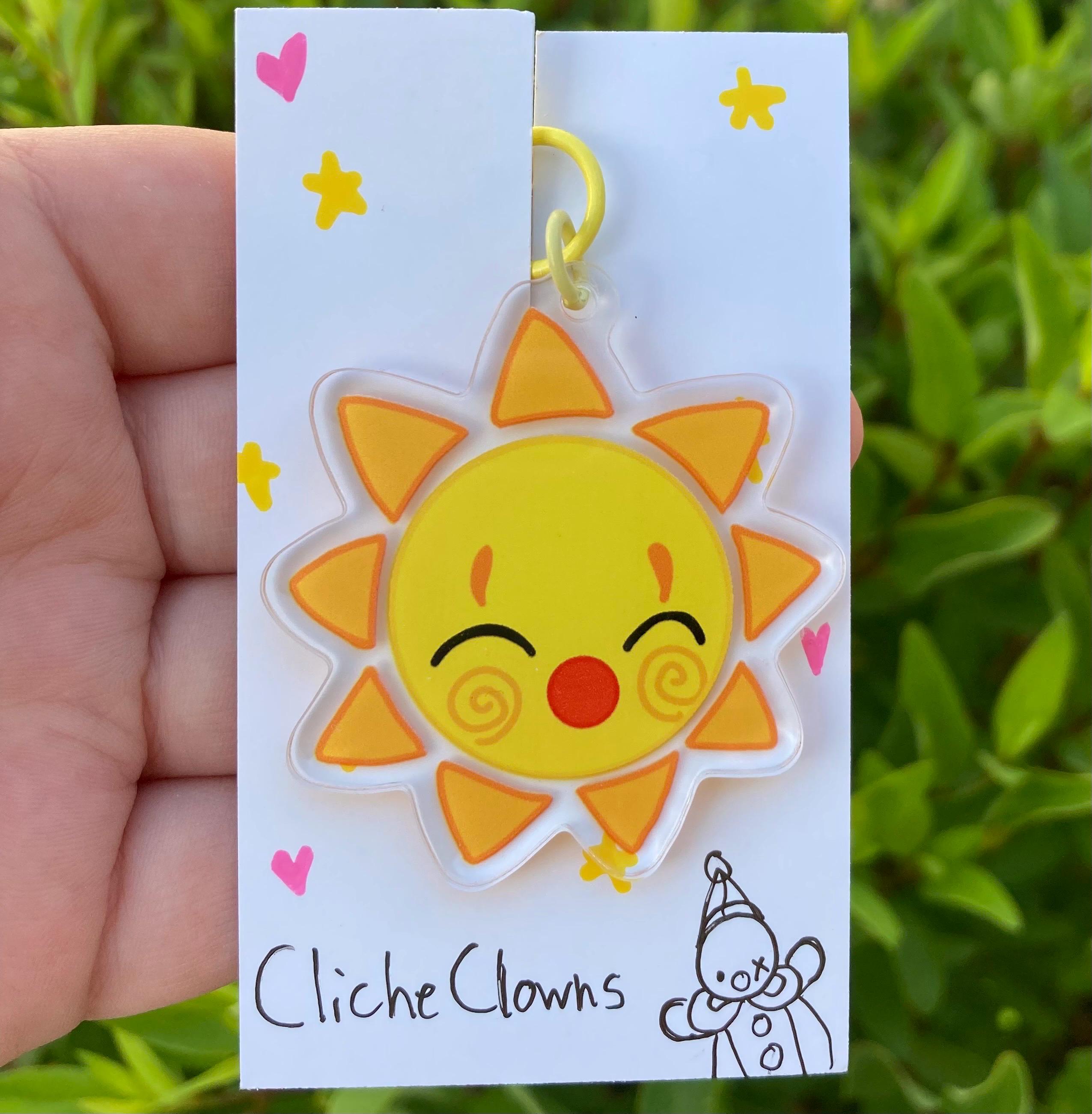 Sun Clown Keychain - Etsy