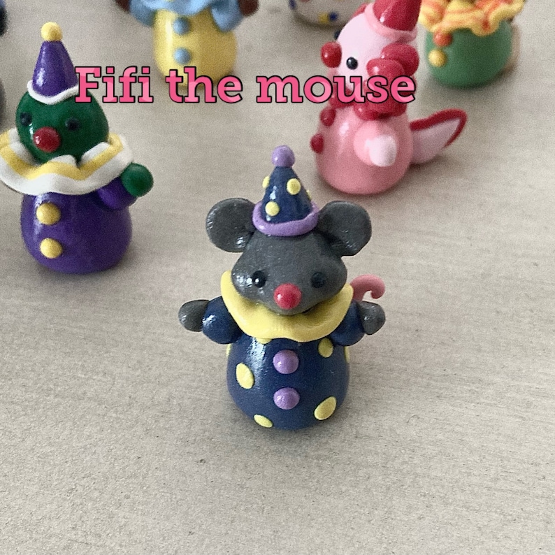 Clown Party Animal figurine handmade desk buddy image 2