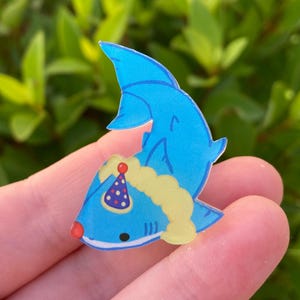 Clown Shark Acrylic Pin