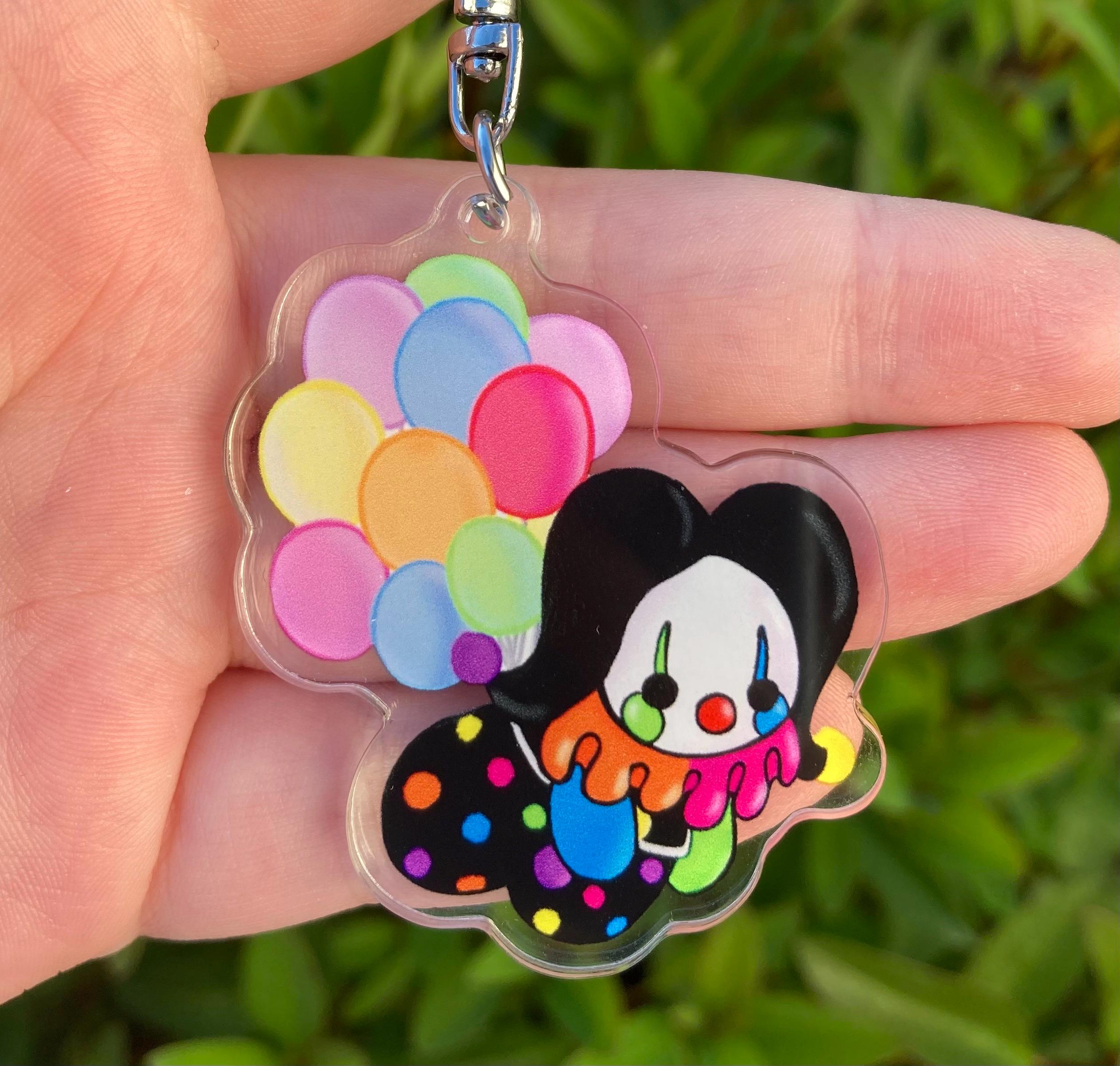 風船を持ったピエロのキーホルダー clowncore - Etsy 日本