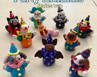 Clown Party Animal figurine handmade desk buddy
